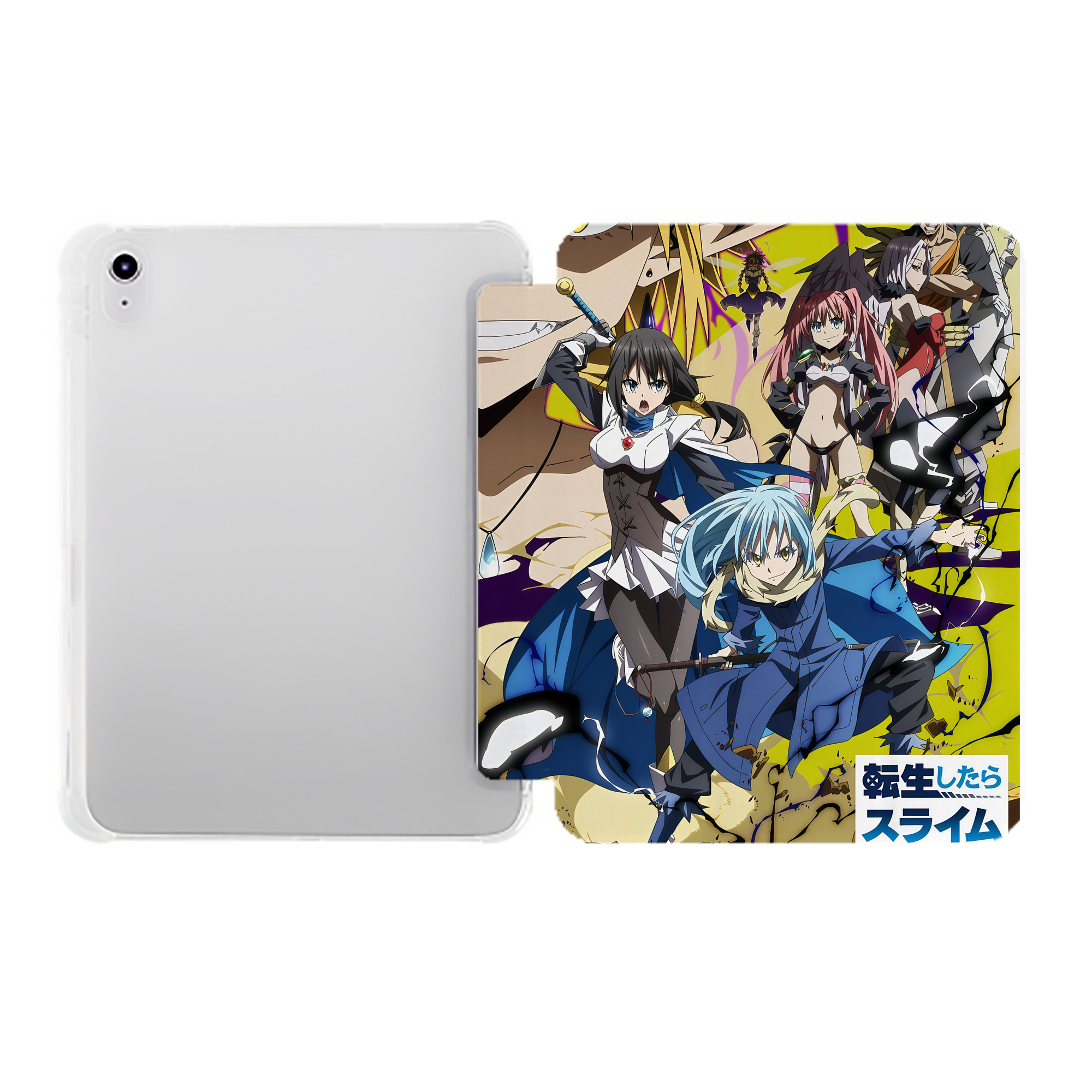 （画像用） 転スラ Regarding Reincarnated to Slime IPad ケース ペン収納付き 三つ折りスタンド PUレザー×シリコン 対応機種9.5/10.5/10.9インチ